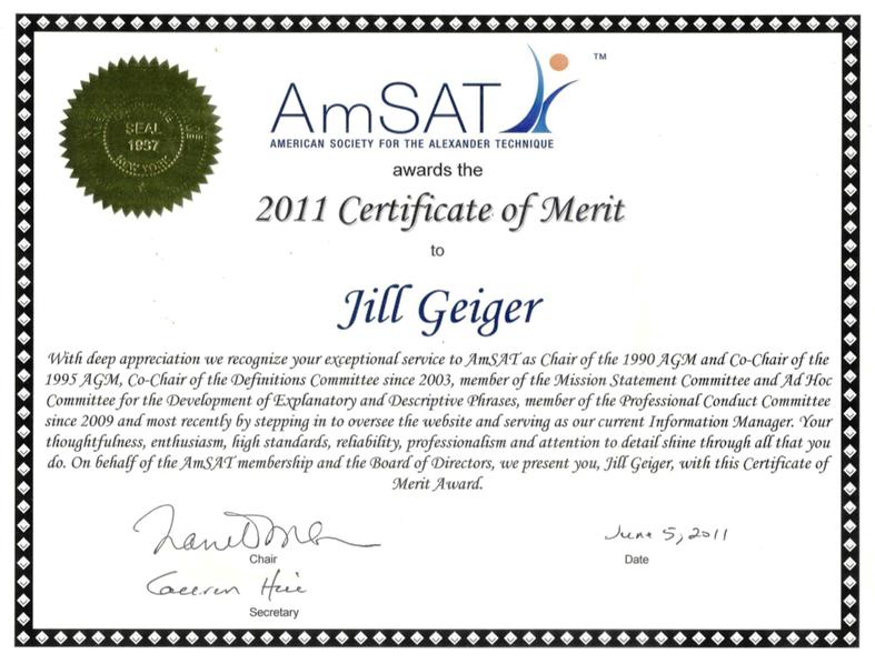 Certificate of Merit 2011